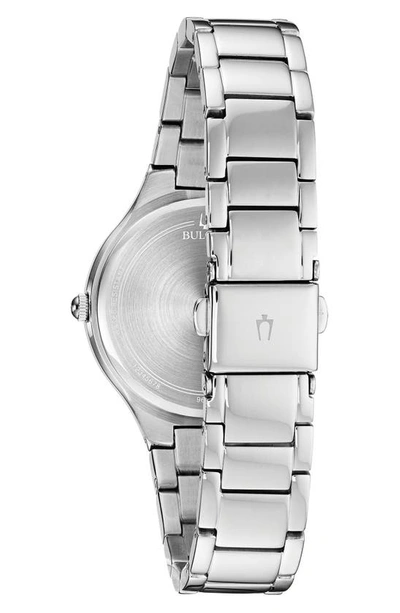 Shop Bulova Crystal Bezel Bracelet Strap Watch, 34mm In Silver