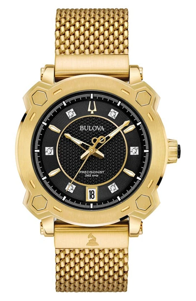 Shop Bulova Precisionist Grammy Awards Edition Mesh Strap Watch, 38mm X 10mm In Gold