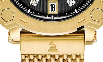 Shop Bulova Precisionist Grammy Awards Edition Mesh Strap Watch, 38mm X 10mm In Gold