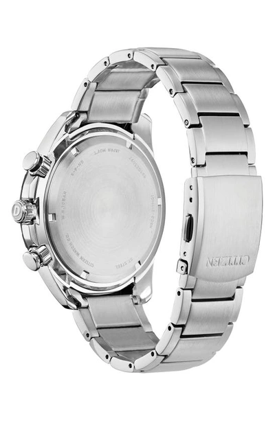 Shop Citizen Eco-drive Tachymeter Stainless Steel Bracelet Watch, 45mm In Silver
