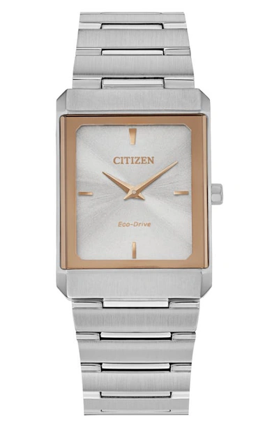 Shop Citizen Stiletto Eco-drive Stainless Steel Bracelet Watch, 25mm In Silver