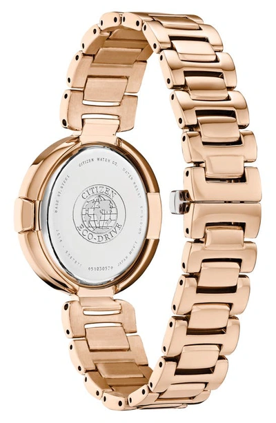 Shop Citizen Capella Collection Eco-drive Diamond Bezel Bracelet Watch, 34mm In Rose Gold