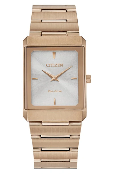 Shop Citizen The Stiletto Eco-drive Stainless Steel Bracelet Watch, 25mm In Rose Gold