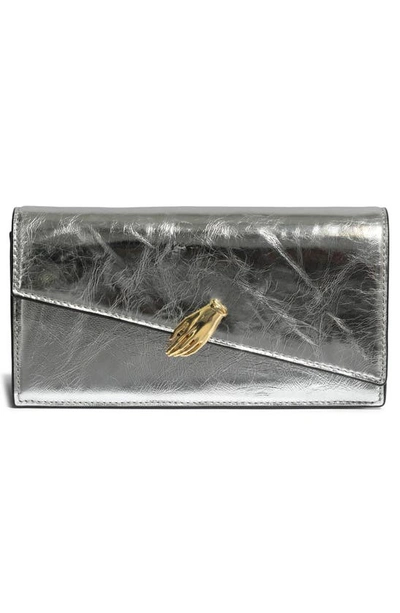Shop Alexis Bittar In My Dreams Metallic Leather Convertible Bag In Silver