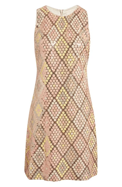 Shop Eliza J Sequin Sheath Dress In Pink Multi