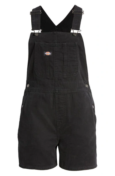 Shop Dickies Duck Canvas Shortalls In Stonewashed Black