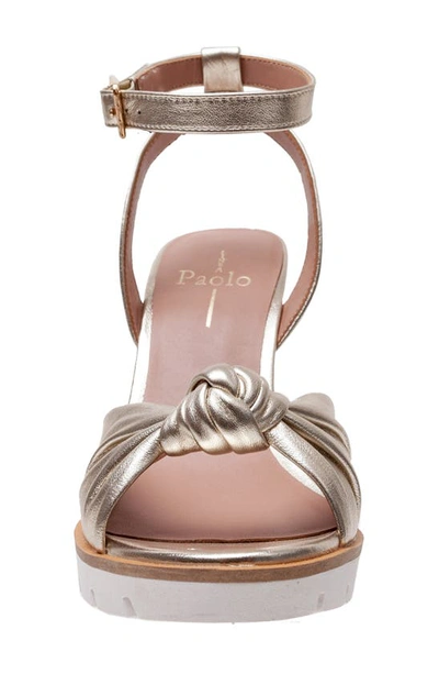 Shop Linea Paolo Eliana Ankle Strap Wedge Sandal In Platino