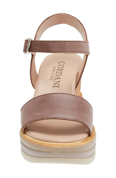 Shop Cordani Olivia Quarter Strap Wedge Sandal In Oyster Leather
