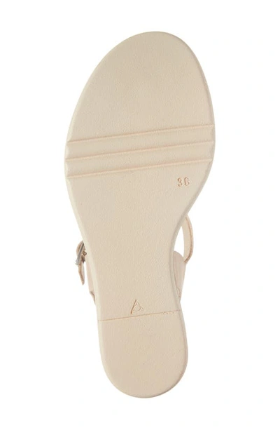 Shop Cordani Olivia Quarter Strap Wedge Sandal In Sabbia Leather