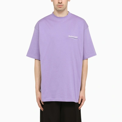 Shop Balenciaga Oversize T-shirt Political Campaign Purple