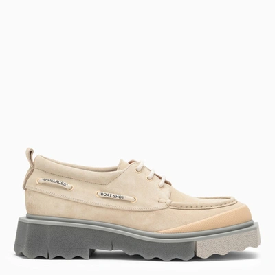 Off-white Beige Suede Boat Shoe In Beige