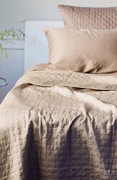 Shop Bedvoyage Quilted Coverlet In Champagne