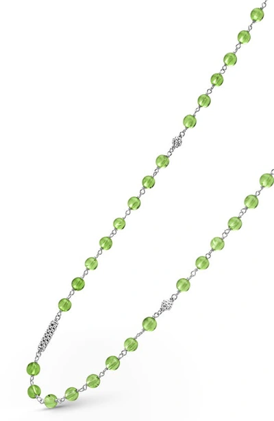 Shop Lagos Caviar Icon Peridot Bead Layered Toggle Necklace In Periwinkle