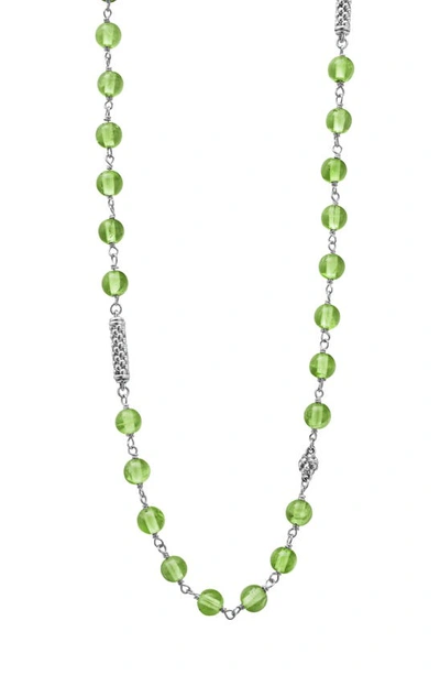 Shop Lagos Caviar Icon Peridot Bead Layered Toggle Necklace In Periwinkle