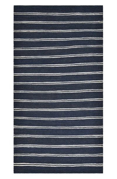 Shop Solo Rugs Lilly Stripe Handmade Area Rug In Blue