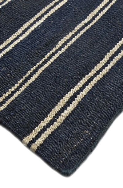 Shop Solo Rugs Lilly Stripe Handmade Area Rug In Blue