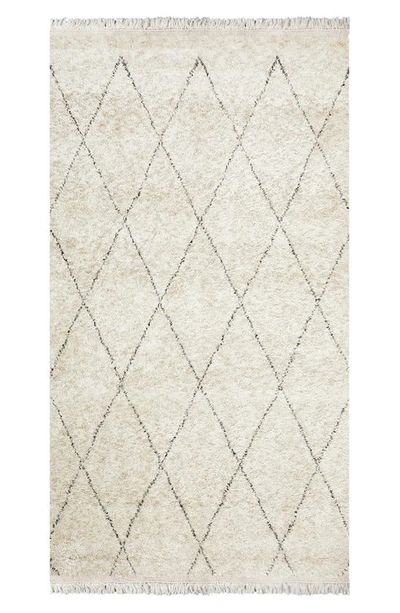 Shop Solo Rugs Shaggy Moroccan Wool Blend Area Rug In Ivory