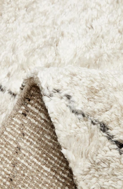 Solo Rugs Shaggy Moroccan Wool Blend Area Rug In Ivory