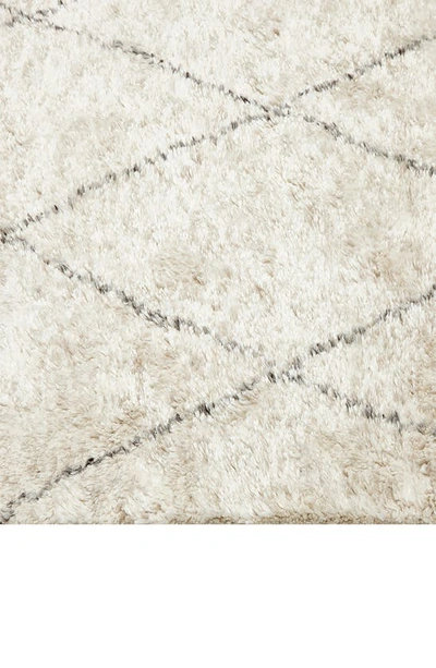 Shop Solo Rugs Shaggy Moroccan Wool Blend Area Rug In Ivory