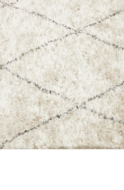 Solo Rugs Shaggy Moroccan Wool Blend Area Rug In Ivory