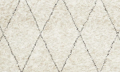 Solo Rugs Shaggy Moroccan Wool Blend Area Rug In Ivory
