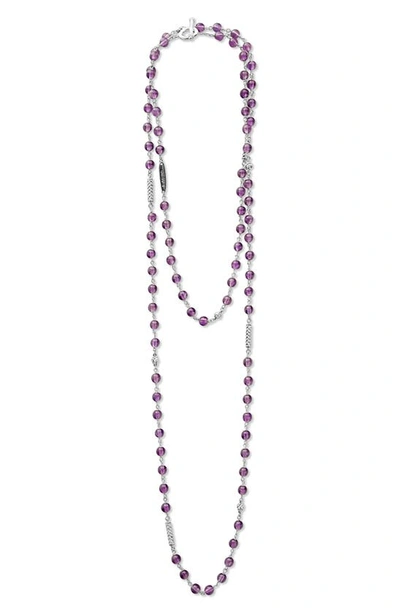 Shop Lagos Caviar Icon Amethyst Bead Dual Layer Necklace In Purple