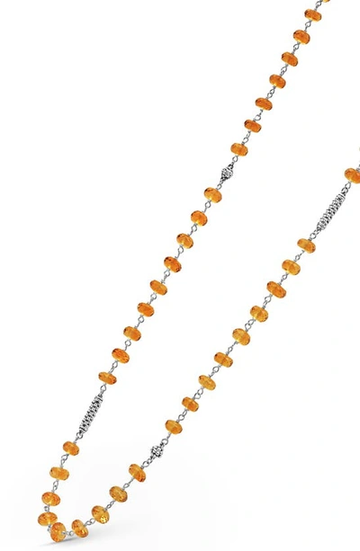 Shop Lagos Caviar Icon Citrine Bead Dual Layer Necklace In Gold