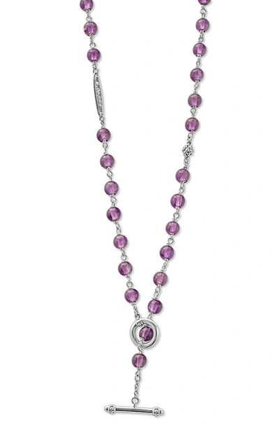 Shop Lagos Caviar Icon Amethyst Bead Dual Layer Necklace In Purple