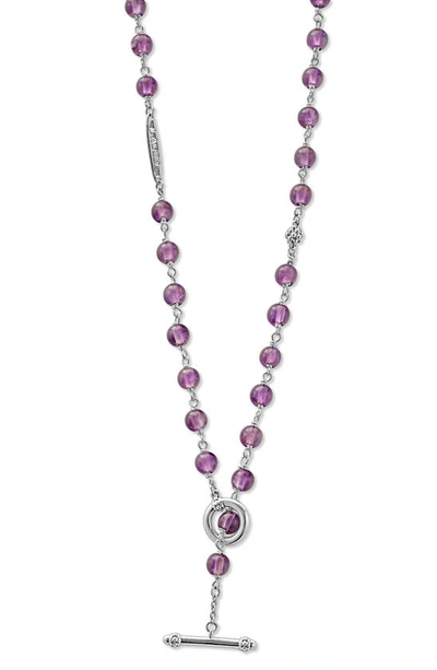 Lagos Caviar Icon Amethyst Bead Dual Layer Necklace In Purple