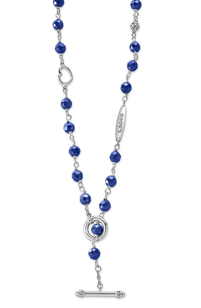 Shop Lagos Caviar Icon Ultramarine Ceramic Bead Necklace In Marine