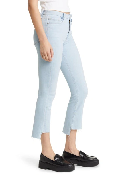 Shop Frame Le Crop Mini Boot Stagger Raw Hem Crop Bootcut Jeans In Clarity