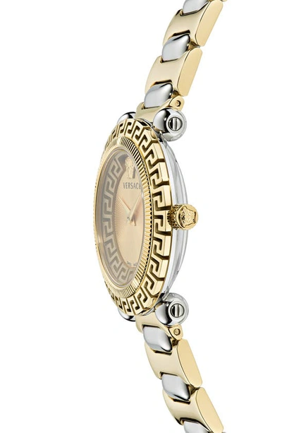 Shop Versace Greca Twist Bracelet Watch, 35mm In Two Tone