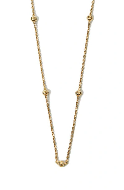 Shop Argento Vivo Sterling Silver Bead Station Necklace In Gold