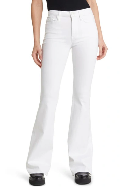 Shop Frame Le One High Waist Flare Jeans In Blanc
