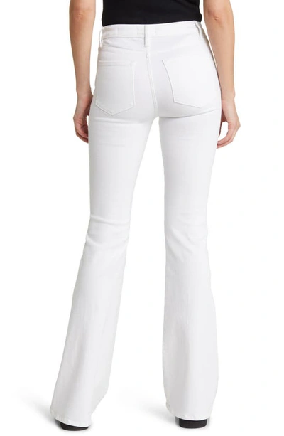 Shop Frame Le One High Waist Flare Jeans In Blanc