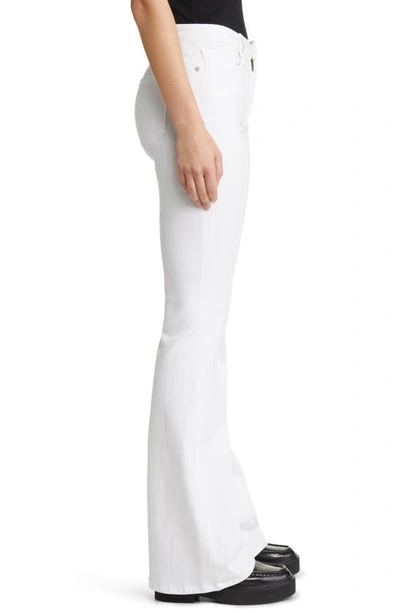 Shop Frame Le One High Waist Flare Jeans In Blanc