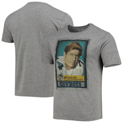 Shop Nfl Bob Lilly Heathered Gray Dallas Cowboys Name & Number Tri-blend T-shirt In Heather Gray