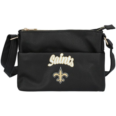 Shop Foco New Orleans Saints Logo Script Crossbody Handbag In Black