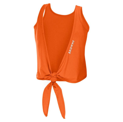 Shop Wear By Erin Andrews Orange Cleveland Browns Open Back Twist Tie Tank Top