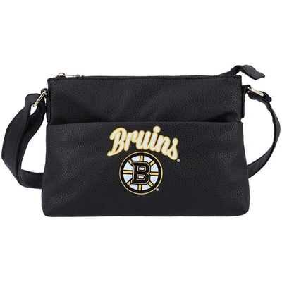 Shop Foco Boston Bruins Logo Script Crossbody Handbag In Black