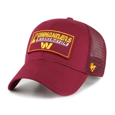 Shop 47 Youth ' Burgundy Washington Commanders Levee Mvp Trucker Adjustable Hat