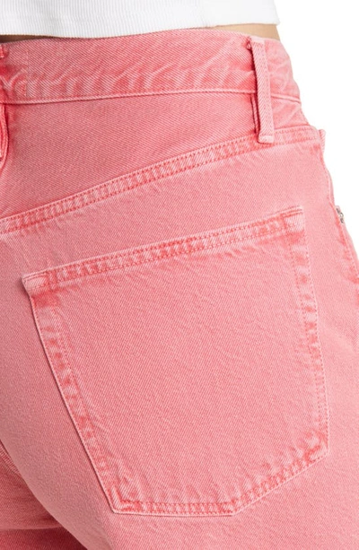 Shop Frame Le Super High Waist Denim Shorts In Washed Flamingo