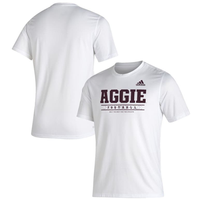 Shop Adidas Originals Adidas White Texas A&m Aggies Sideline Football Locker Practice Creator Aeroready T-shirt