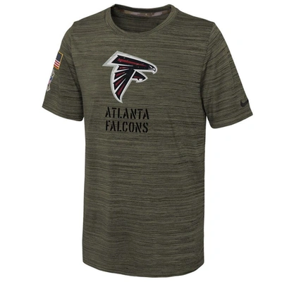 Shop Nike Youth  Olive Atlanta Falcons 2022 Salute To Service Velocity T-shirt