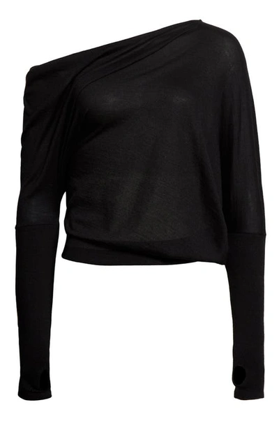 Shop Tom Ford Off The Shoulder Cashmere & Silk Sweater In Black