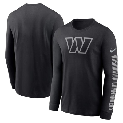 Shop Nike Black Washington Commanders Rflctv Name And Logo T-shirt