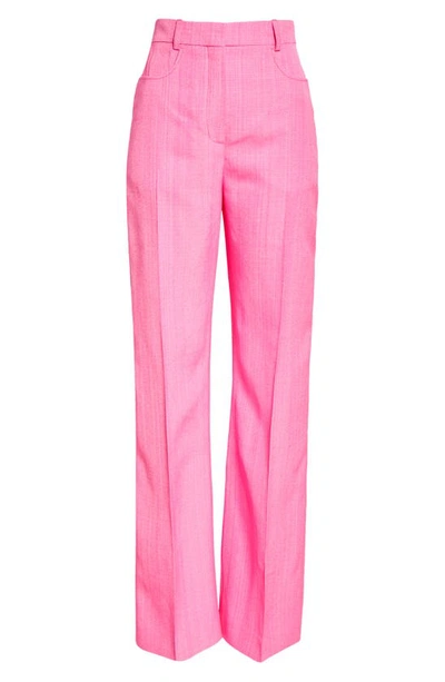 Shop Jacquemus Sage High Waist Crepe Pants In Pink