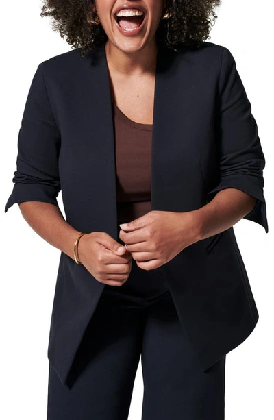 The Perfect Collarless Cutaway Blazer In Classic Navy