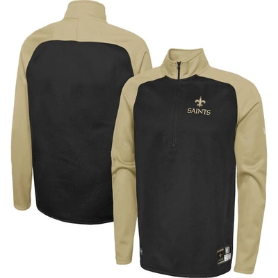 Shop New Era Black New Orleans Saints Combine Authentic O-line Raglan Half-zip Jacket