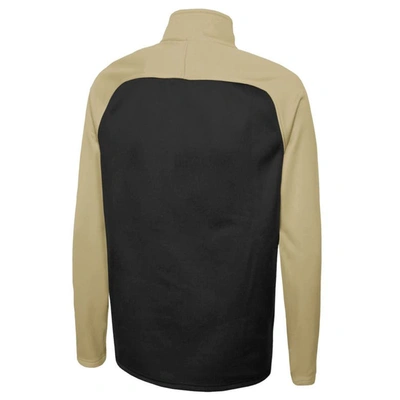 Shop New Era Black New Orleans Saints Combine Authentic O-line Raglan Half-zip Jacket
